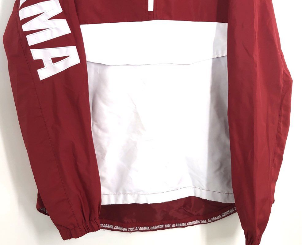 Colosseum Men's Alabama Crimson Tide Half Zip Hooded Windbreaker Jacket Sz L