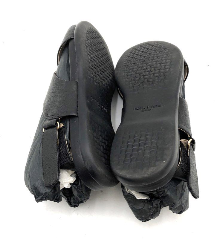 Cole Haan Anica Black Leather Cross Strap Slingback Sandals Women's Size 9B