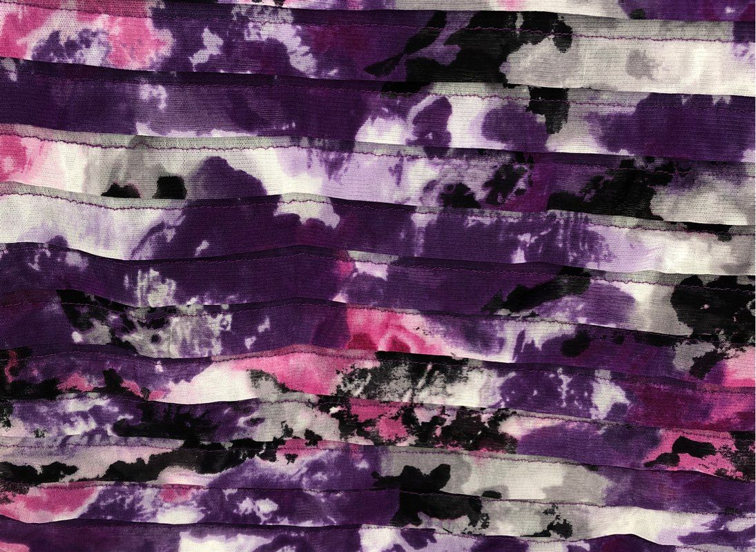 Adrianna Papell Women's Purple Pink Floral Tiered Tulle Square Neck Dress NWT 14