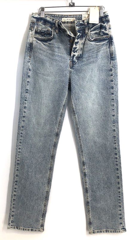 Unpublished Women's Willa Vintage High Rise Straight Jeans Acid Wash Blue NWT 26