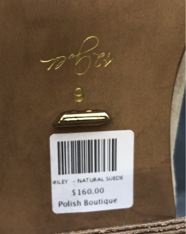 42 Gold Miley Natural Suede Western Ankle Boots Women's Size 9