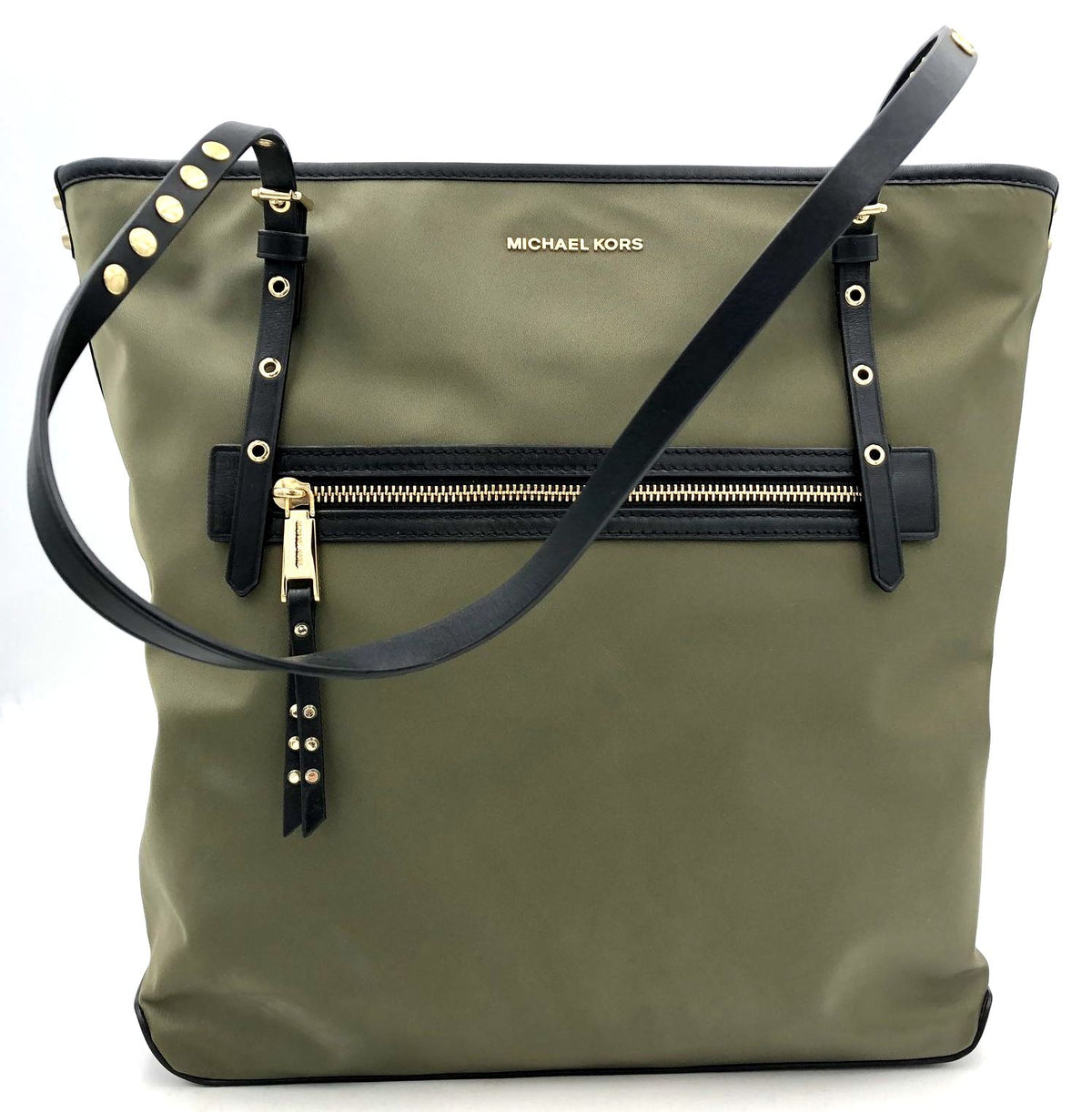 Authentic Michael Kors Olive Green Luxury Tote Bag - COA Included