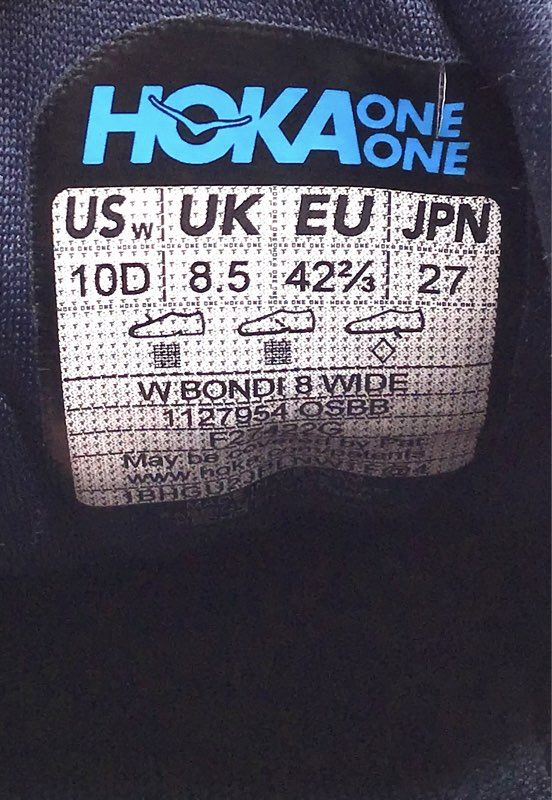 Hoka One One Women's Bondi 8 Blue Athletic Shoes - Size 10