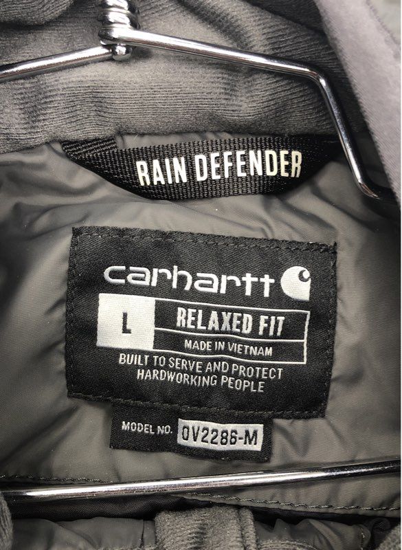 Carhartt Men's Gilliam Vest Dark Gray Rain Defender Quilted Sz L