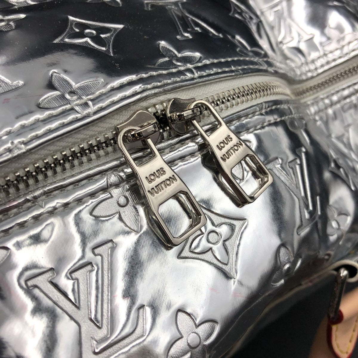 Louis Vuitton Inspired Large Mirror Silver Monogram Keepall Bandouliere 50 Bag