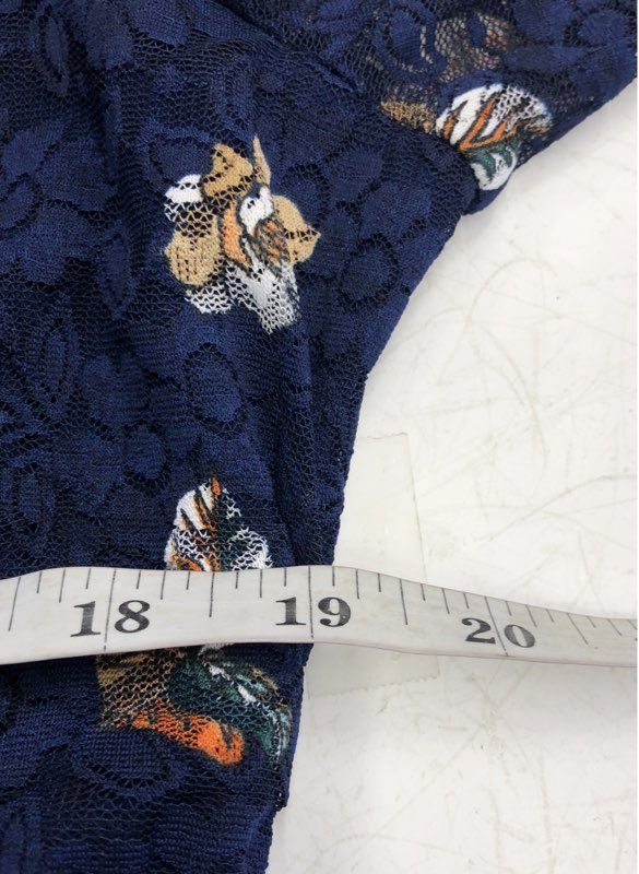 Suzanne Betro Women's Blue Floral Lace Overlay Boho Midi Dress NWT Size 1X