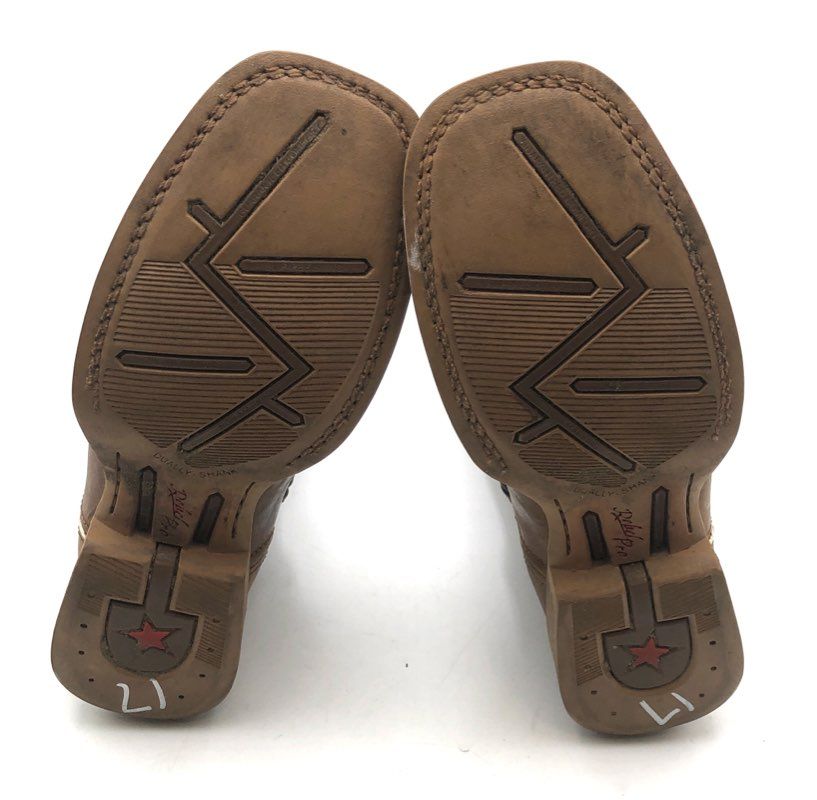 Durango Rebel Pro Golden Brown Periwinkle Western Boots Women's Size 9