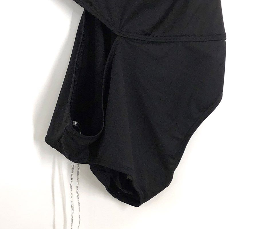 Banana Republic Women's Black Ring Detail One-Shoulder Cut-Out Swimsuit NWT L