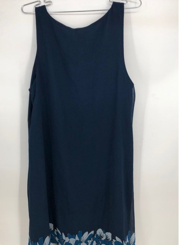 NWT Sophie Max Women&#39;s Navy Blue Floral Shift Dress - Size Large