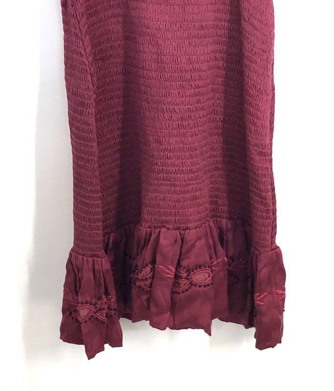 Karina Grimaldi Women's Cherry Rica Embell Silk Smocked Mini Dress Sz S NWT