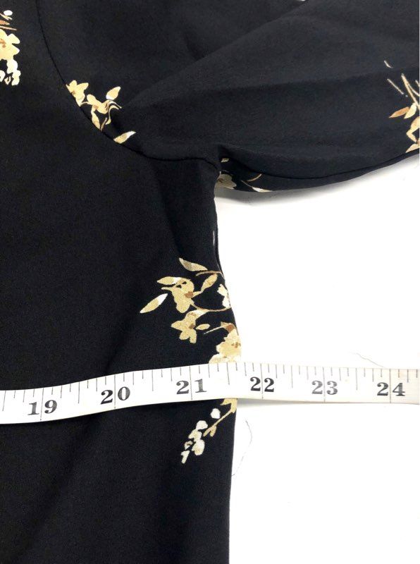 J.Crew Women's Black Floral Ruffle Neck Long Sleeve Dress NWT Sz 12P
