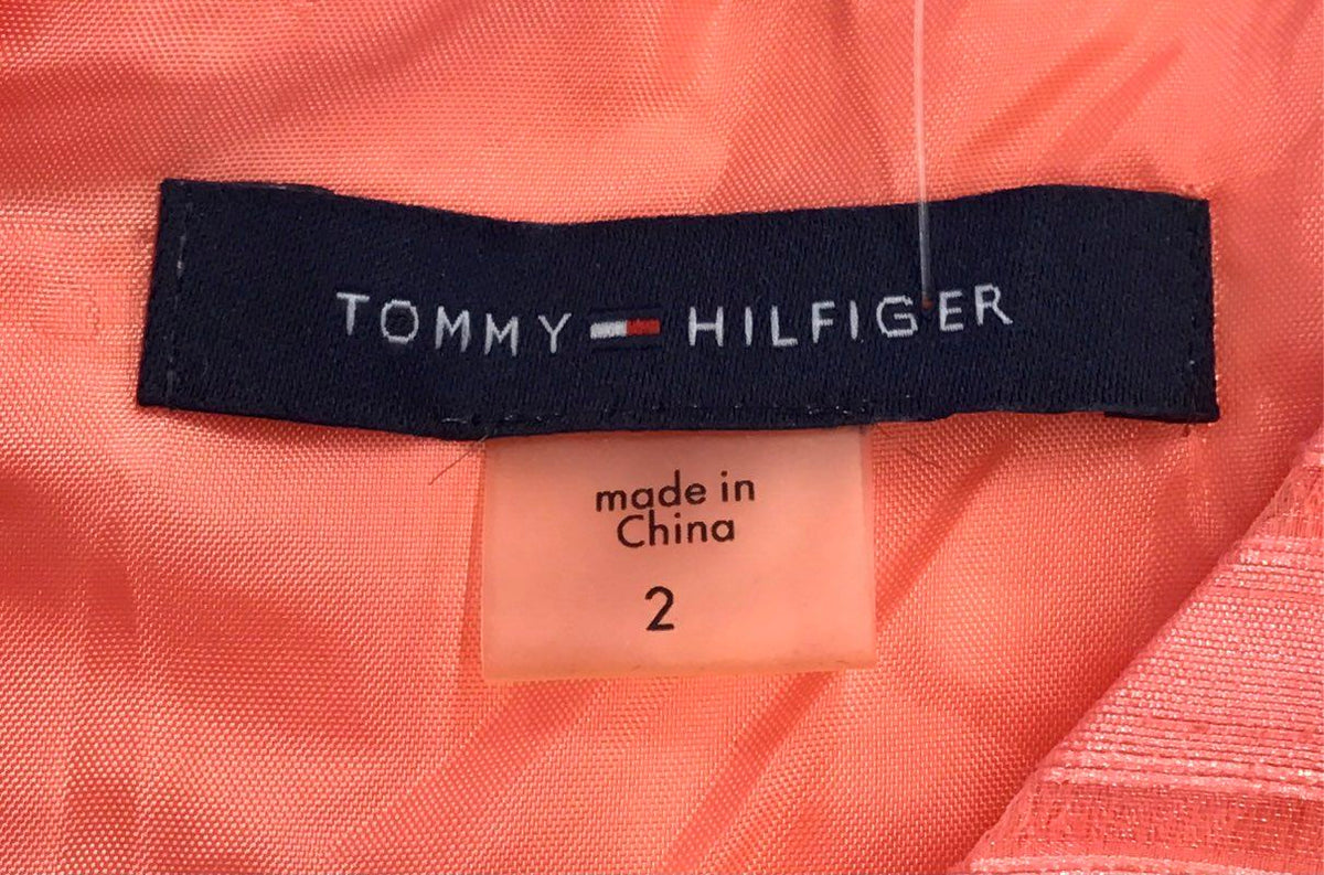 NWT Tommy Hilfiger Women's Coral Striped Fit And Flare Dress - Size 2