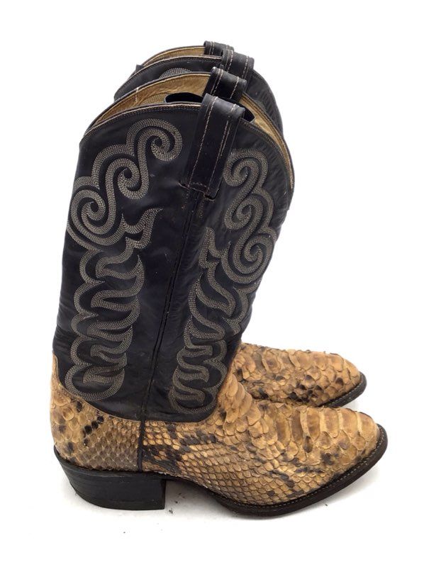 Tony Lama 8116 Snakeskin Leather Western Cowboy Boots Men's Size 8 EE