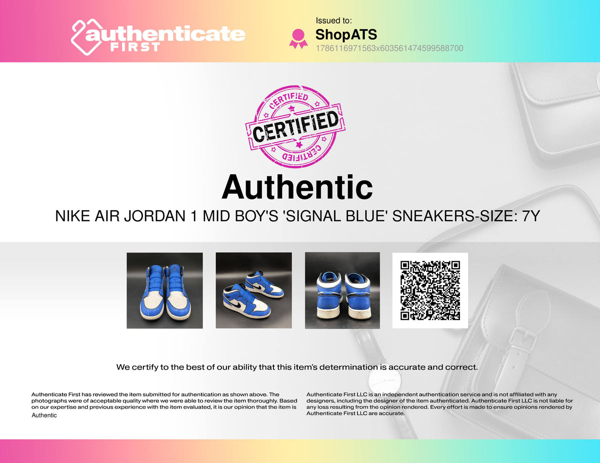 Nike Air Jordan 1 Boy's Retro 'Signal Blue' Sneakers-Size: 7Y (+COA)