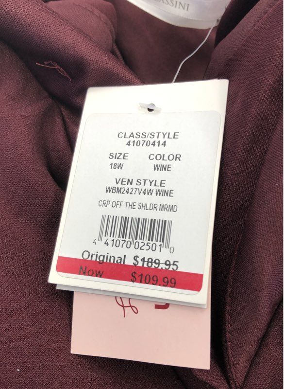 NWT Oleg Cassini Women's Wine Maxi Dress - Size 18W