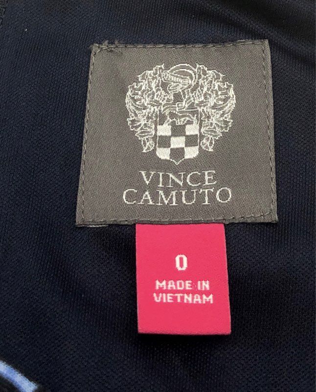 Vince Camuto Women's Navy White Geometric Racerback Fit and Flare Dress NWT Sz 0
