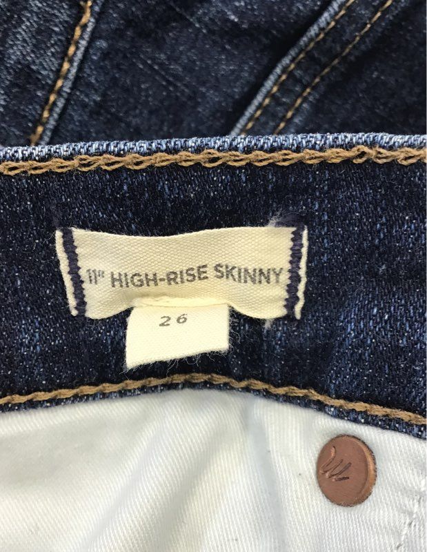 Madewell Women's 11" High-Rise Skinny Jeans Dark Medium Wash Set of 2 Sz 26