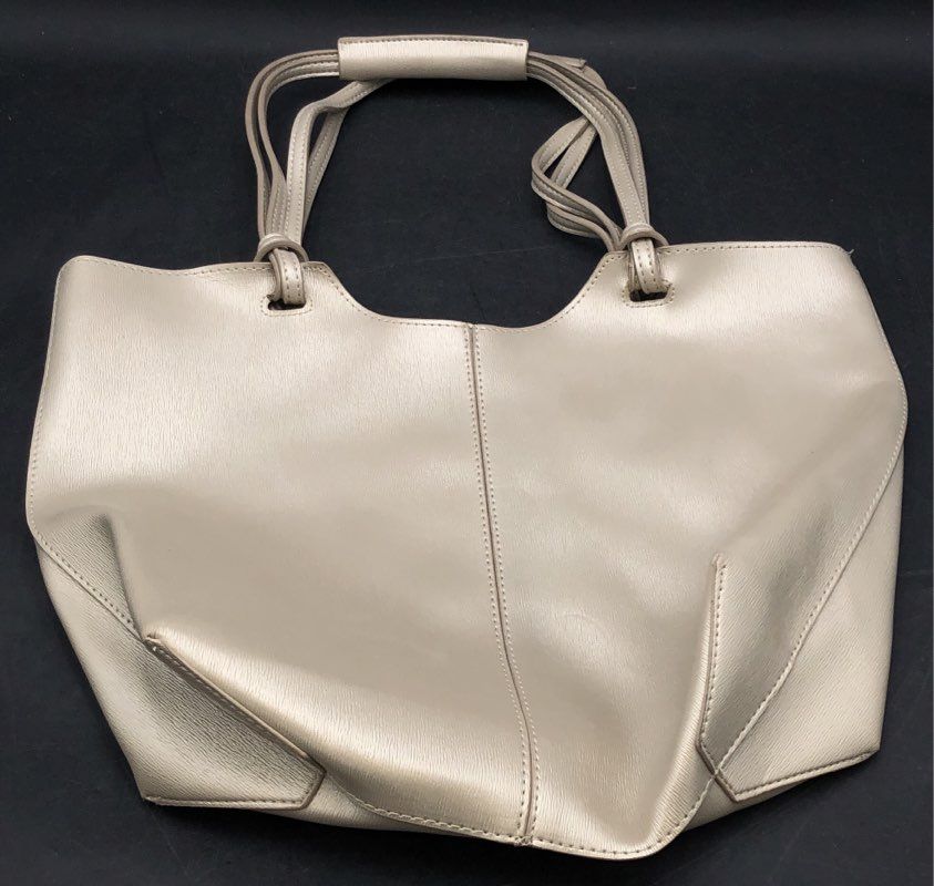 Neiman Marcus Metallic Champagne Gold Multi-Strand Handle Tote Bag