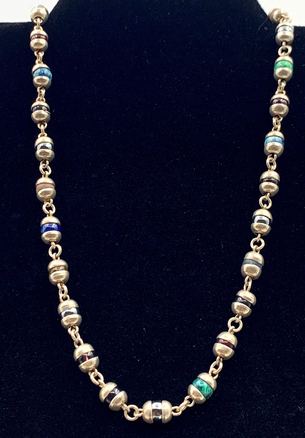 Stunning Sterling (.925) Silver 16.5" Beaded Necklace 32.85g