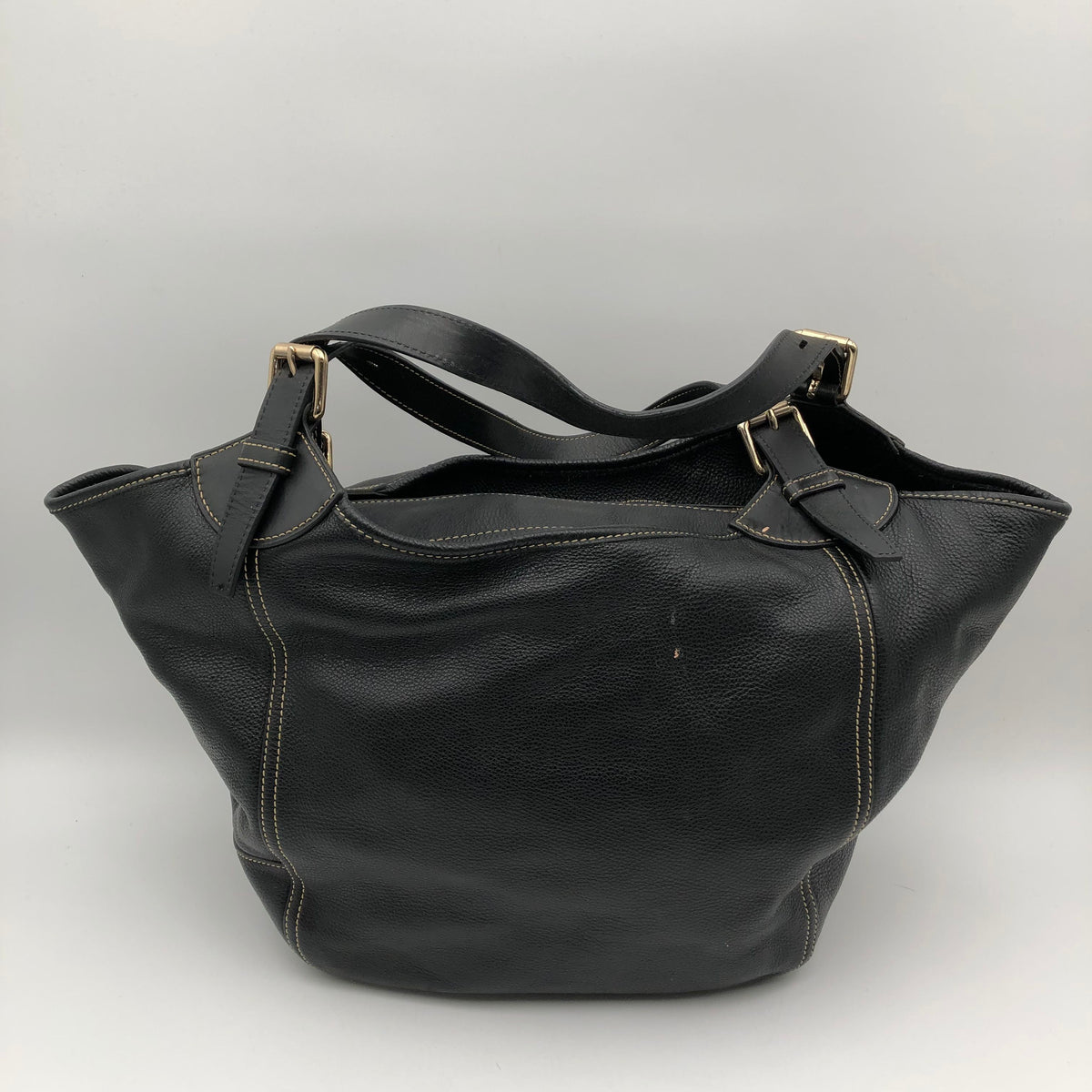 Dooney & Bourke Black Pebbled Leather Heritage Tote Bag Large Shoulder Bag COA