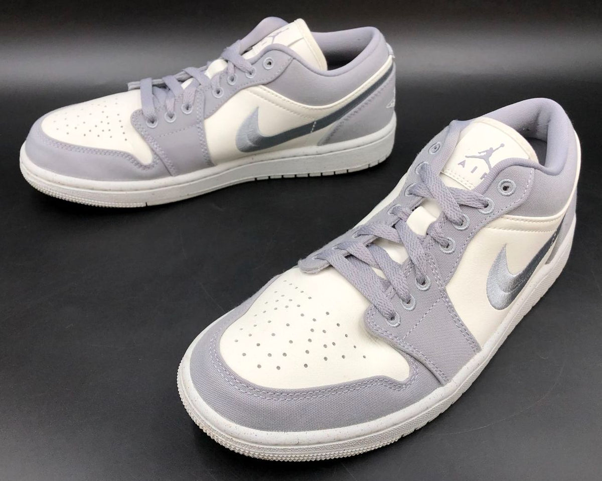 Nike Jordan 1 Low SE Women's 'Light Steel Grey' & White Sneakers - Size 9 (+COA)