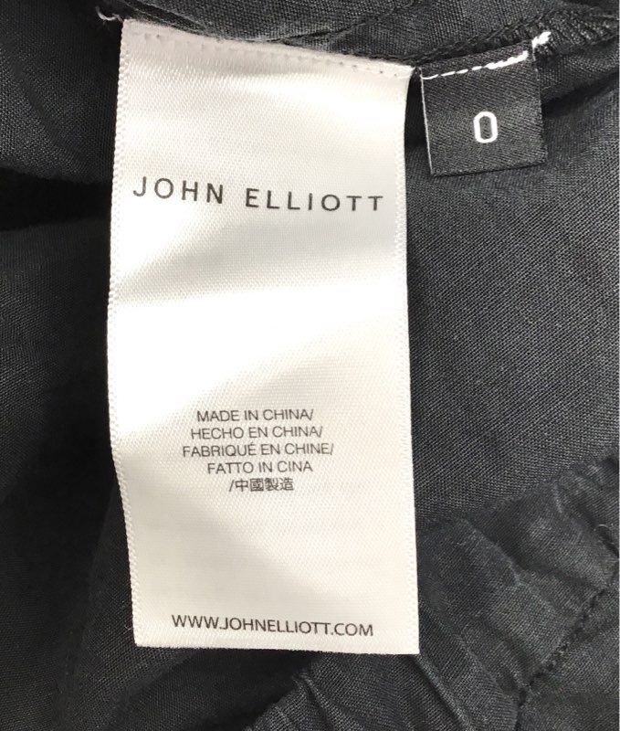 John Elliott Men's Black Belted Twill Shorts Elastic Waist Sz 0