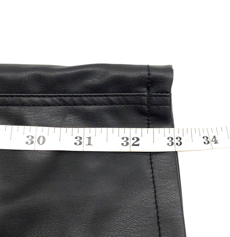 Zara Women's Black Faux Leather High Rise Straight Leg 5-Pocket Pants Sz 4