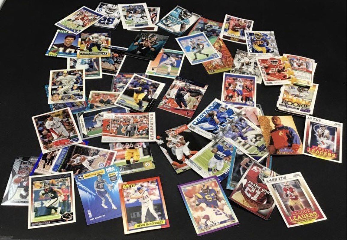 16.8 lbs. Lot Of Assorted Sports Trading Cards. Medium Box, Unsorted