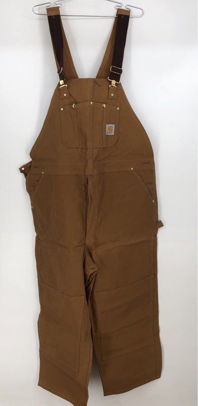 Carhartt Men&#39;s Brown R01 BRN Cotton Duck Bib Overalls - Size 46X30