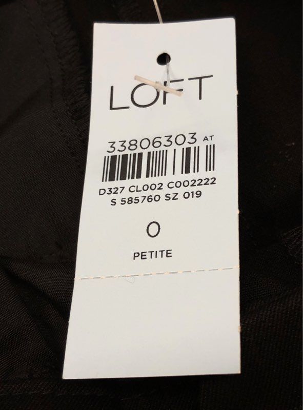 LOFT Women's The Devin Slim Pants Black Tie Waist Cuffed Petite Sz 0P NWT