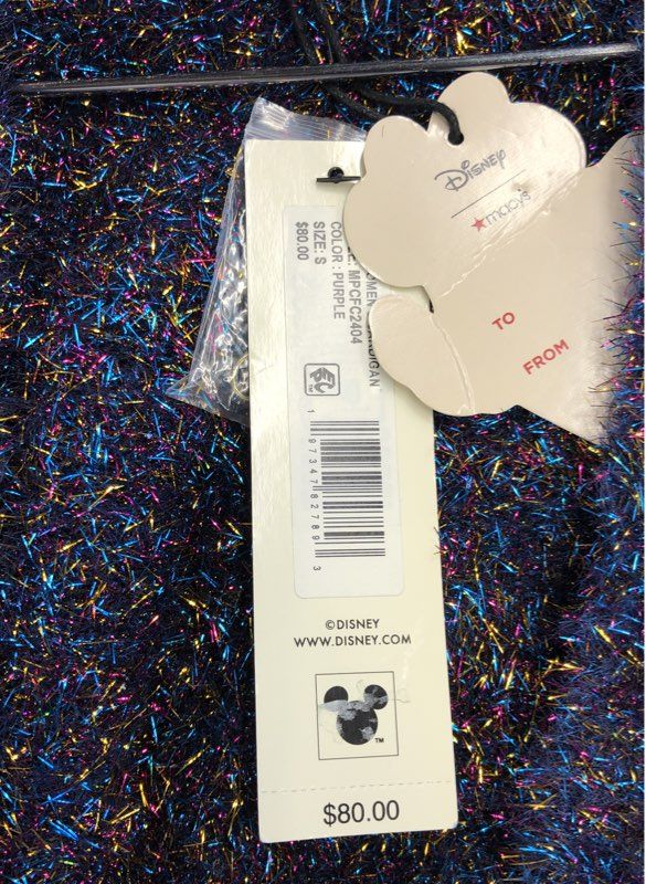 NWT Disney Women's Purple Cardigan Sweater - Size S