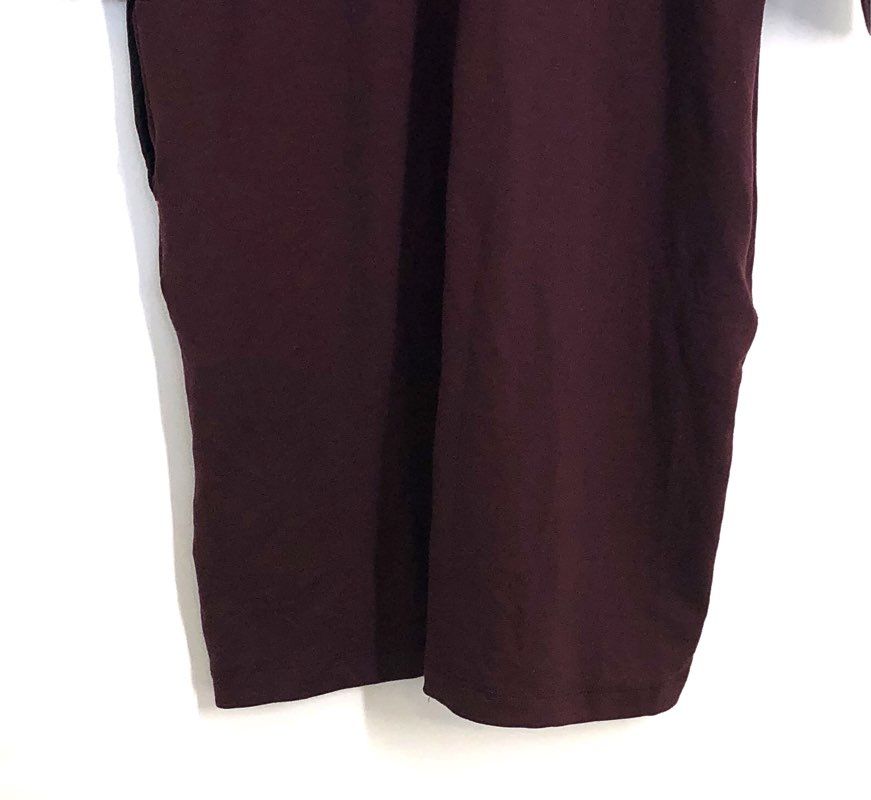 Peach Women's Sylvie Dress Wine Burgundy 3/4 Sleeve Tie Back Sz S NWT