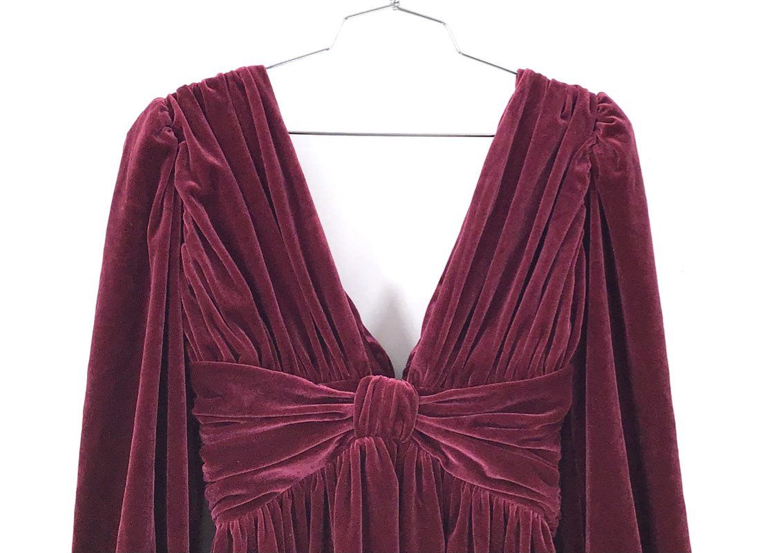 Gianni Bini NWT Jam Mariah Velvet Ruched V-Neck Mini Dress Women's Size 4