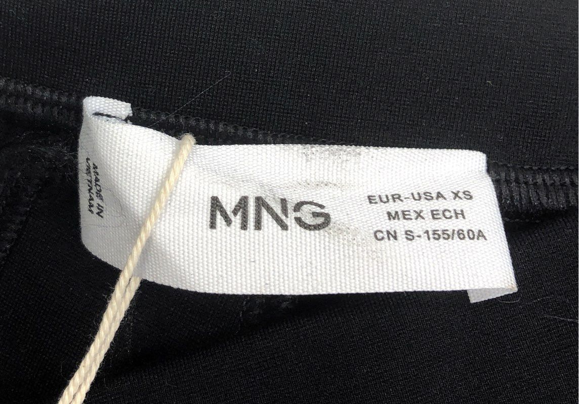 Mango Women's Black Seam Front Split Hem Leggings Trousers NWT Sz XS