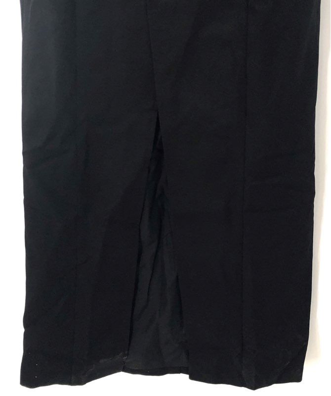 LanTing Bride Women's Black Tuxedo Maxi Dress Double Breasted Satin Lapel NWT S