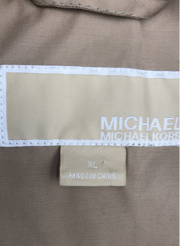 Michael Kors Women's Beige Double-Breasted Trench Coat - Size XL