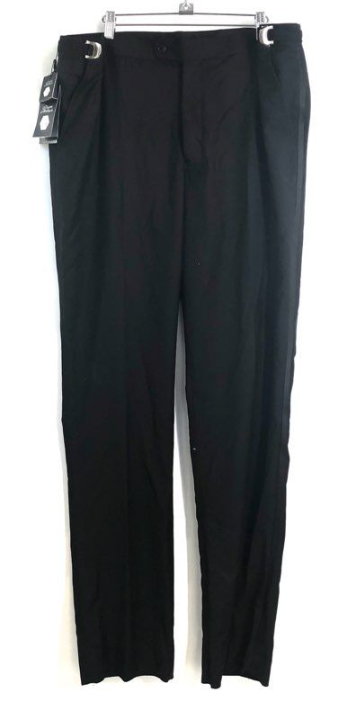 Bryan Michaels Men's Black Slim Fit Tuxedo Pants Satin Stripe 40W NWT