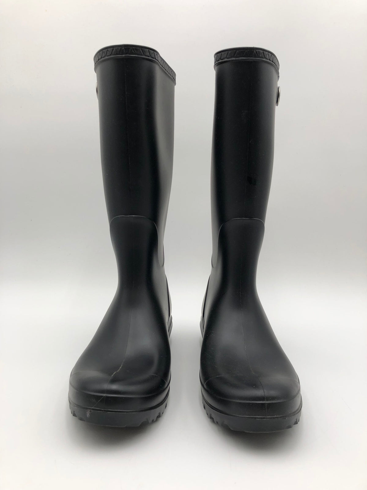 UGG Women's Premium Knee-High Black Rubber Rain Boots - Size 8