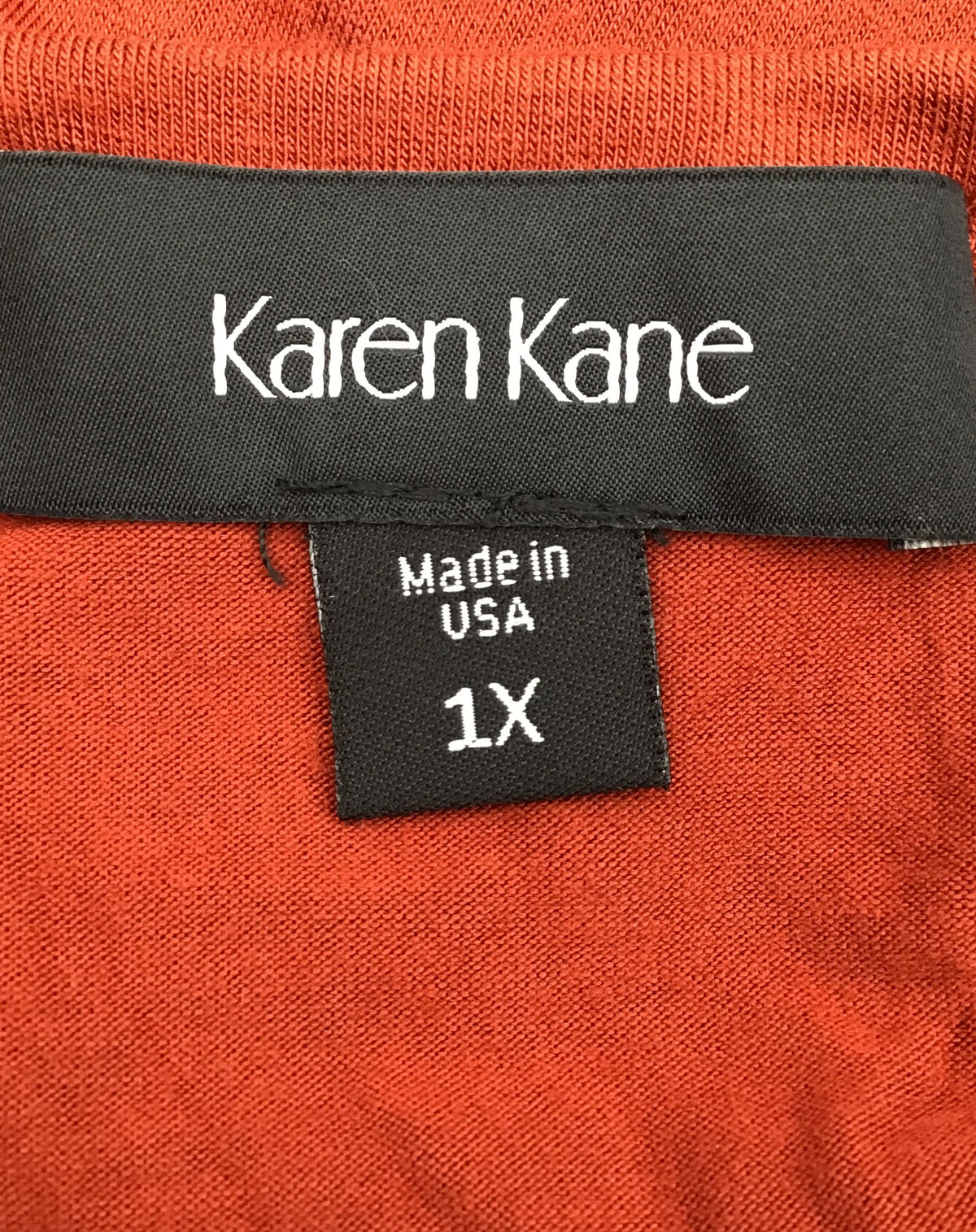 NWT Karen Kane Women&#39;s Rust Side Pick Up Round Neck Blouse - Size 1X