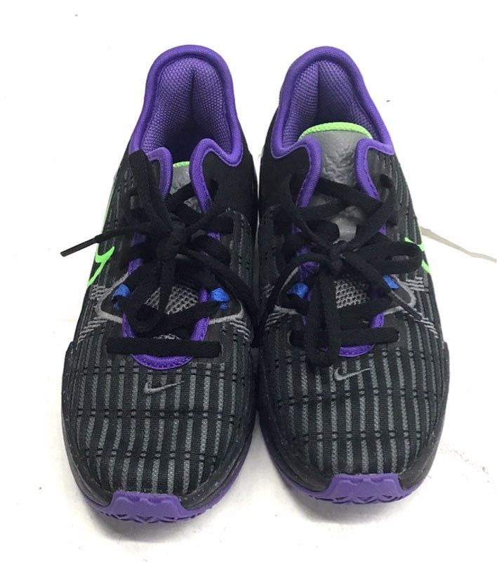 Nike LeBron Witness 6 Black Electric Green Purple Kids Sneakers Size 13C