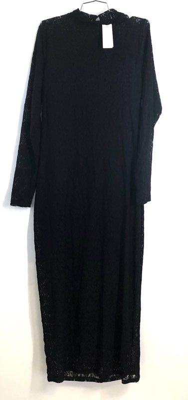 Abercrombie & Fitch Women's Black Lace Mock Neck Maxi Dress XL NWT