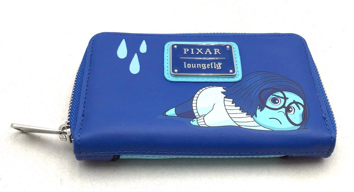 Loungefly Women&#39;s Blue Disney Pixar Sadness Zip-Around Wallet