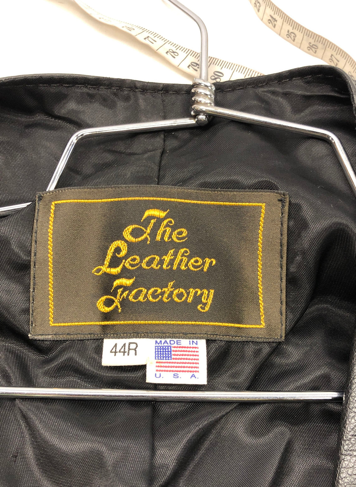 The Leather Factory Men's Black Leather Western Biker Vest Made in USA Sz 44R