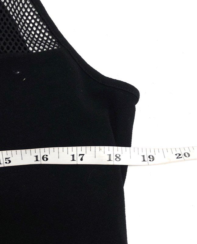 Michael Kors Women's Black Fit & Flare Sleeveless Mesh Insert Dress NWT Sz L