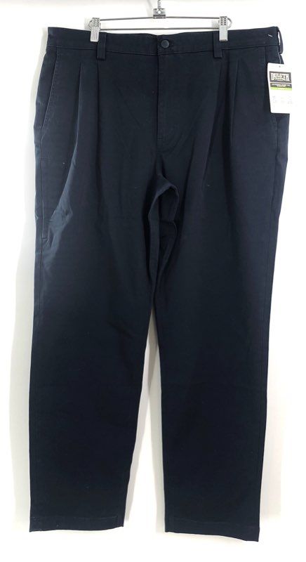 Duluth Trading Co Men's Navy DuluthFlex Ballroom Khaki Pleated Pants NWT 38x34