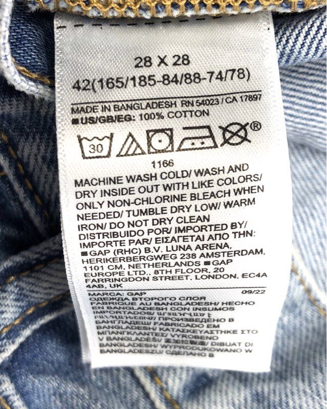 Gap Light Wash Original Straight High Rise Cotton Jeans NWT Sz 28x28
