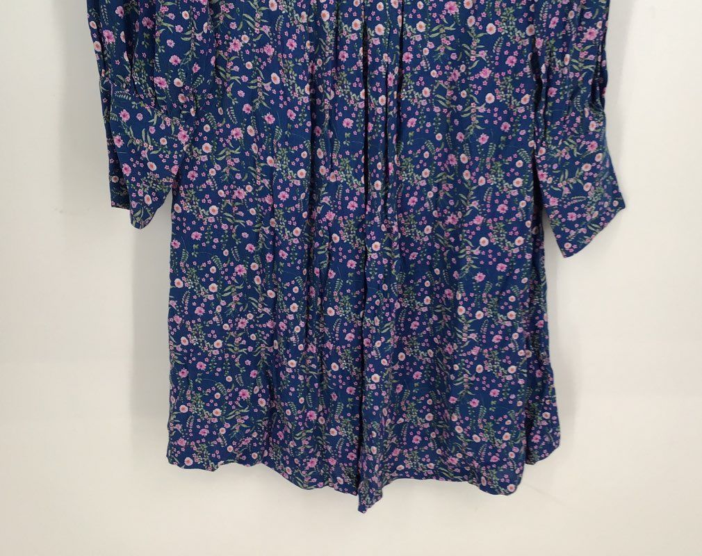 NWT A Loves A Women&#39;s Blue Floral Long Sleeve A-Line Dress - Size 10