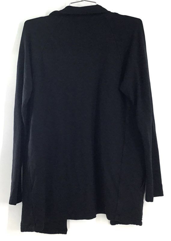 Tart Women's Black Draped Open Front Modal Cotton Blend Cardigan Sz S