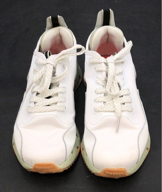 Reebok Zig Dynamica 4 White Pale Green Gum Running Shoes Women's Size 7.5