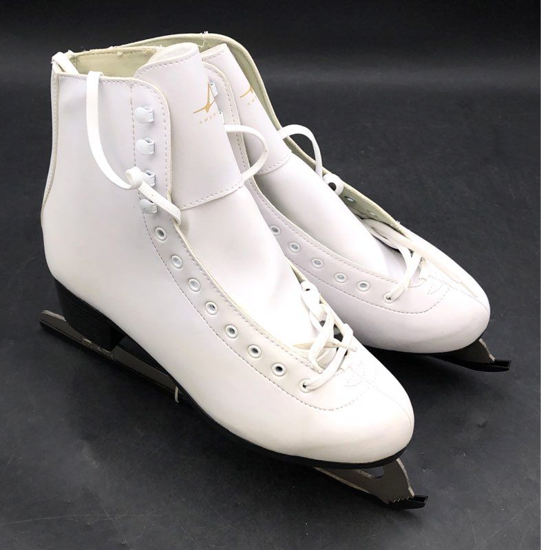 American Athletic Figure Ice Skates White Size US 10 EUR 43 With Blade Guards